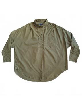 French Connection Olive Green Oversized Cotton Shirt, Size Small, New with Tags